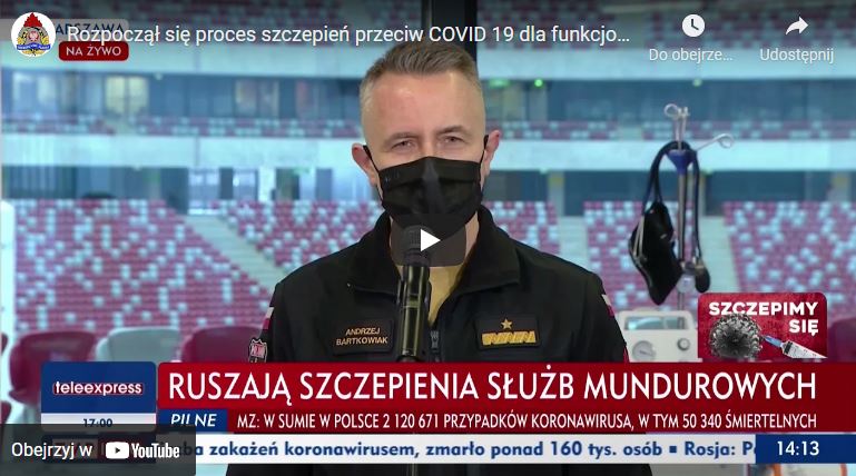 24 - 03 - 2021 - Rozpoczął się proces szczepień przeciw COVID-19 dla funkcjonariuszy służb mundurowych (...)