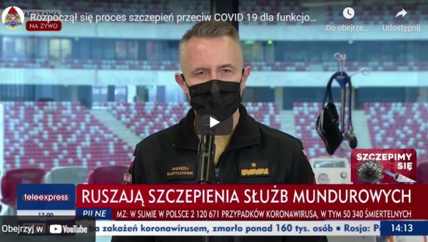 24 - 03 - 2021 - Rozpoczął się proces szczepień przeciw COVID-19 dla funkcjonariuszy służb mundurowych (...)